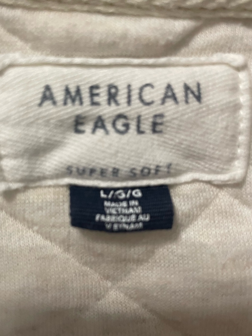 American Eagle Quilted Pullover Women’s L Cream Quarter Zip Funnel Neck Sweatshi - Picture 9 of 11